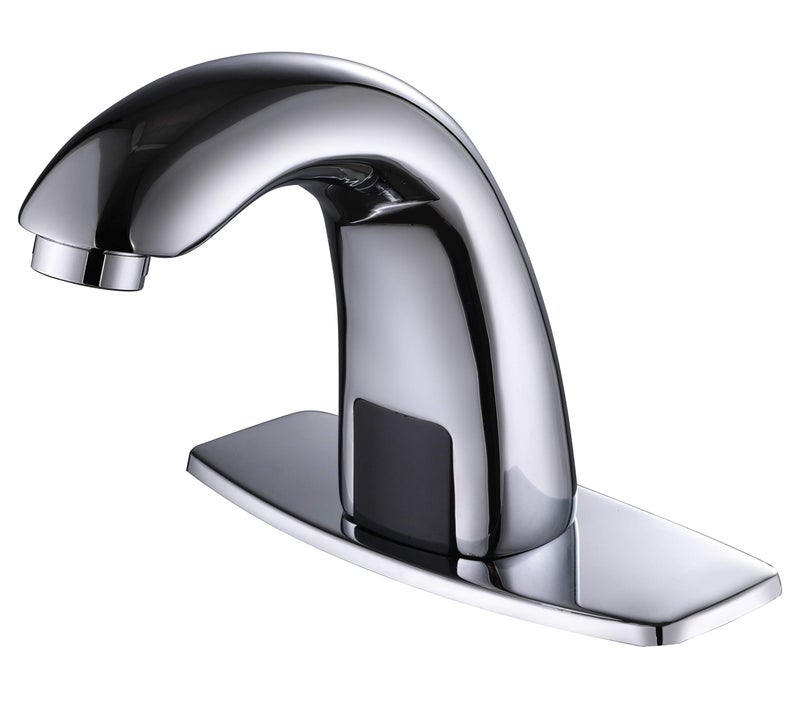 Charmingwater Touchless Bathroom Sink Faucet, Motion Automatic Sensor Faucet with Hole Cover Plate, Chrome - Image 1